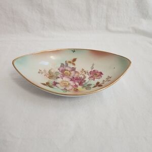 Schumann Arzberg Bavaria Germany Wild Rose Dish with Gold Trim